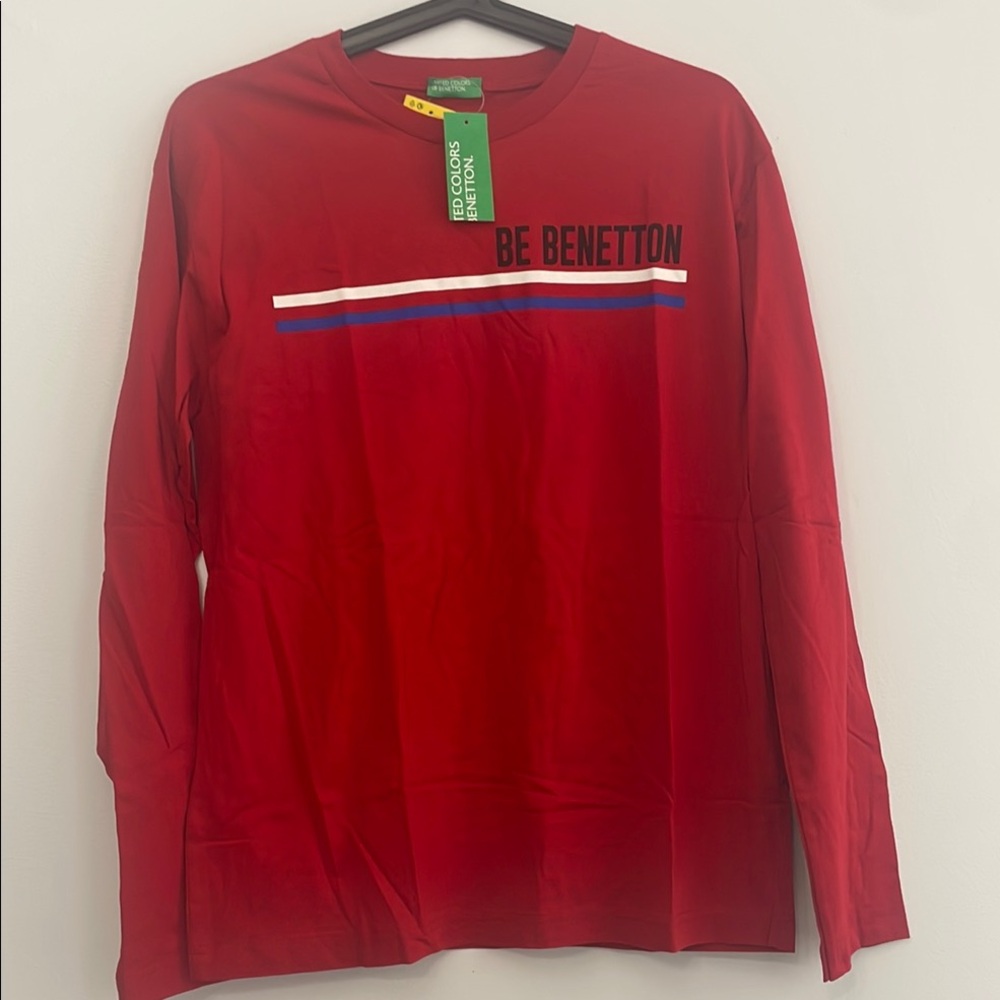United Colors Of Benetton Red Long Sleeve Tee